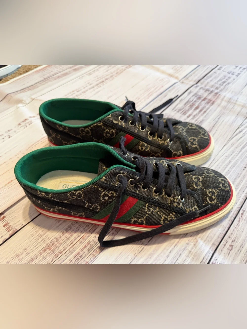Gucci Tennis 1977 Authentic Black Ivory Size 9+